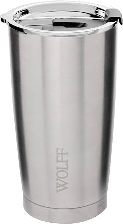 WOLFF Copo Térmico de Aço Inox Parede Dupla com Tampa 600ml