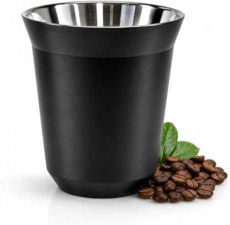 Xícara de Café Espresso Inox 160ml, Parede Dupla Isotérmica
